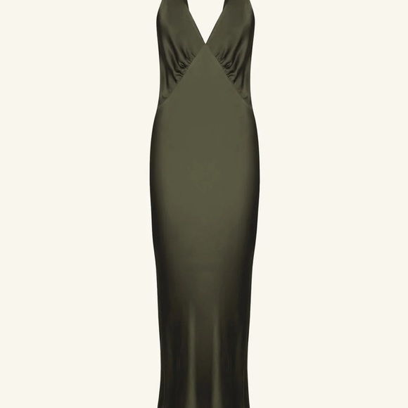 Shona Joy La Lune Plunged Midi Dress - Women’s Size 4 - Forest Green - Picture 4 of 7